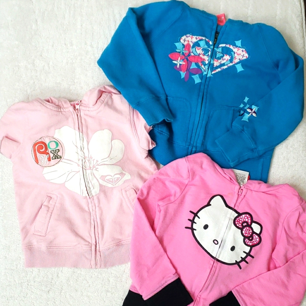 Lot of 3 jackets. Girls 18 months- 4.  Roxy and HK